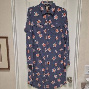 NWT Duluth Flex Sidewinder Shirt Dress Long Sleeve Chest & Zipper Pockets Sz. Sm